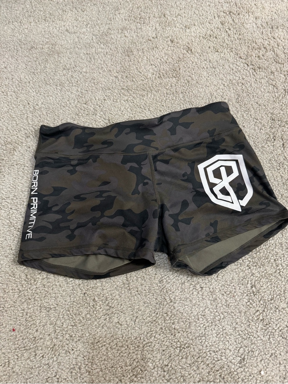 Born Primitive Women's Camo Shorts - Black, Green, White Logo